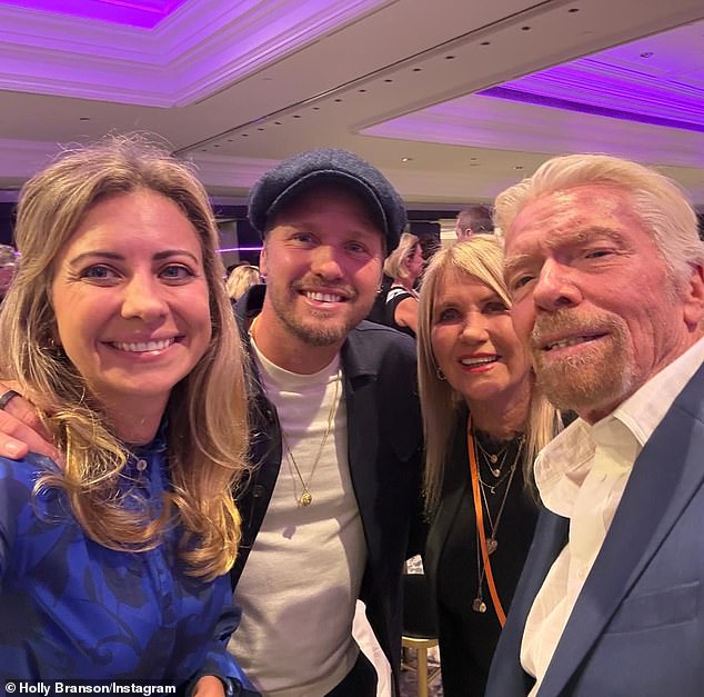 Richard and Joan shared a strong bond with their children, with daughter Holly, 44, praising her parents earlier this year for allowing her to identify as a boy throughout her childhood (Pictured L-R are Holly, Sam, Joan and Richard)