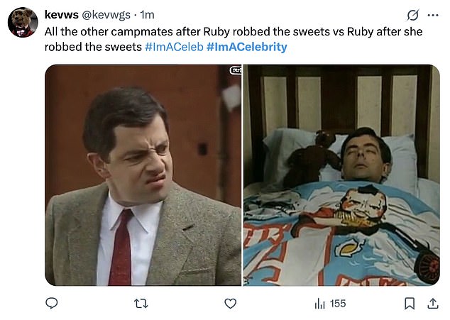 Fans branded the TV star 'selfish' as she secretly robbed a bag of liquorice allsorts to tuck into herself