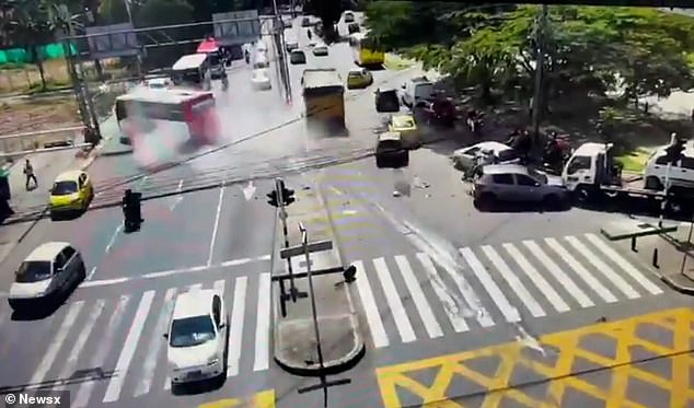 It then barreled onward, crunching into cars one by one as desperate screams rang out