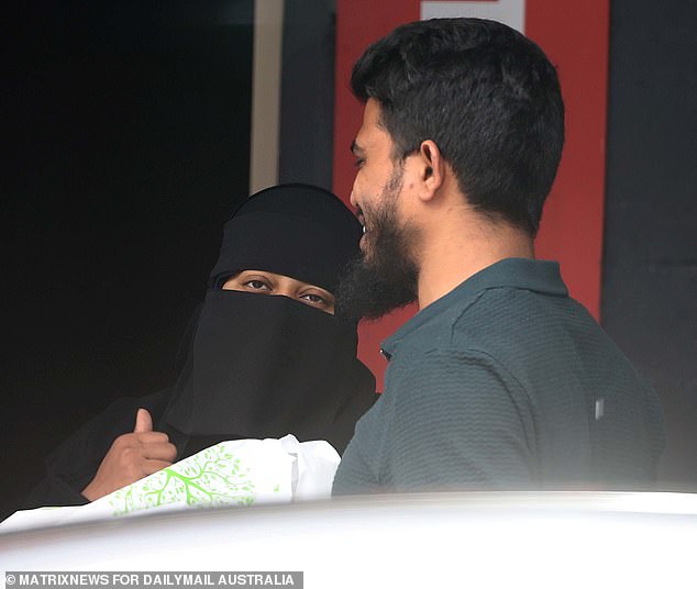 Shazia told the Daily Mail that he doesn't force his wife Najam (above) to wear a burqa and that she chooses to do so