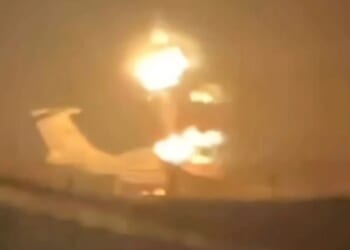 Moment Ukraine blows up secretive Russian laser plane as rare A-60 Soviet space weapon engulfed in flames at air base
