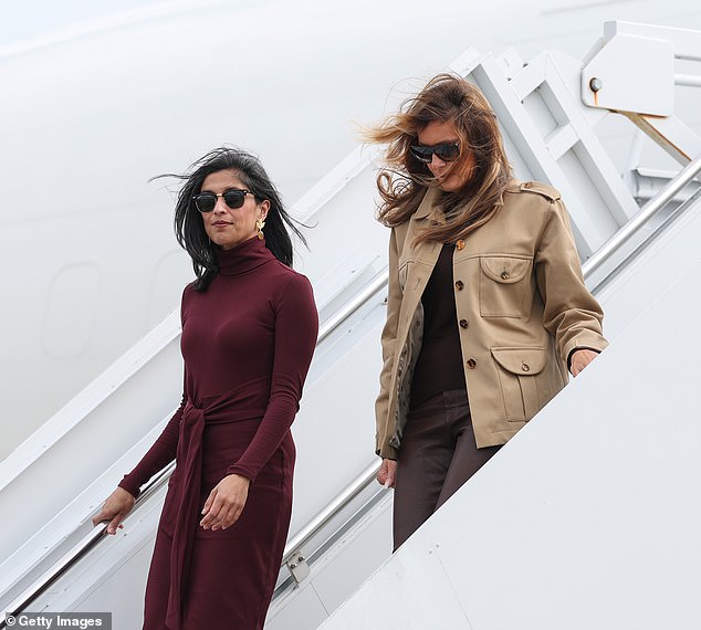 Second Lady Usha Vance was seen traveling to Marine Corps Base Camp Lejeune on Wednesday with her wedding finger noticeably bare