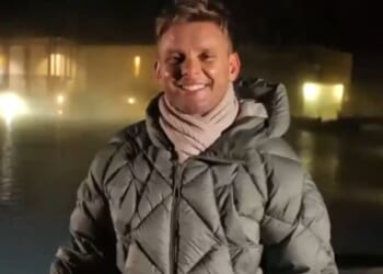 Jeff Brazier puts on a brave face as he returns to TV for the first time since breaking silence on split from wife Kate