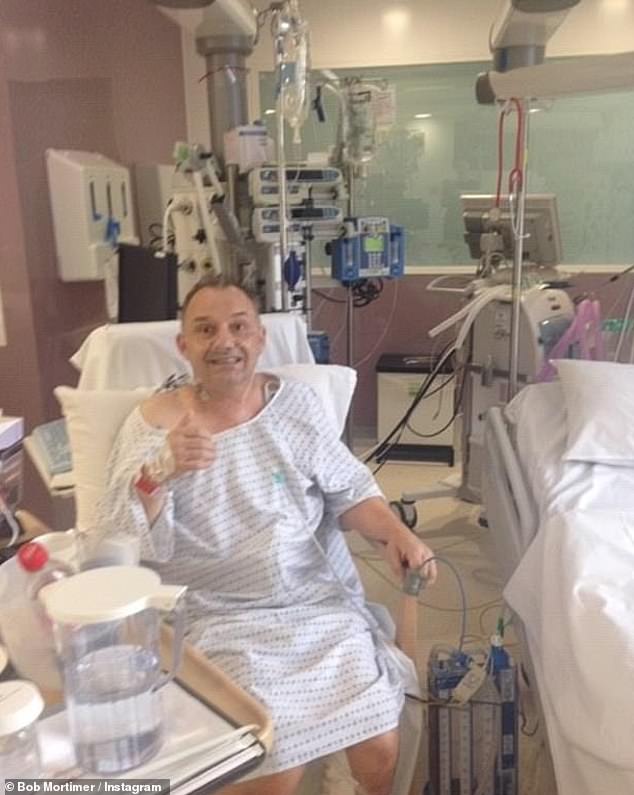 Mortimer underwent bypass surgery in 2015 when his heart stopped for 32 minutes - he later discovered that 95 per cent of his arteries were blocked