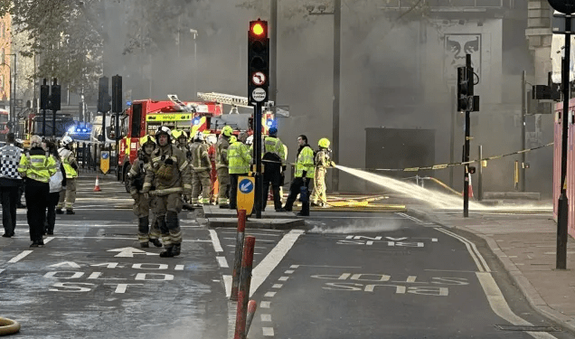 Major fire breaks out in underground tunnel as thick smoke engulfs central London street
