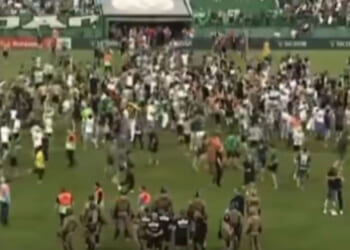 Fans invade pitch as tragedy-hit Brazilian club Chapecoense return to top flight nine years after cup final plane crash
