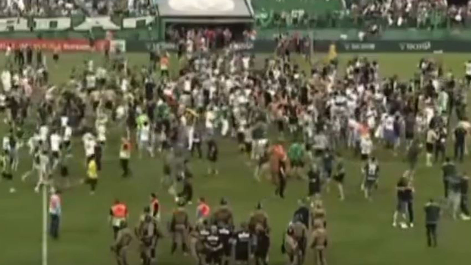 Fans invade pitch as tragedy-hit Brazilian club Chapecoense return to top flight nine years after cup final plane crash