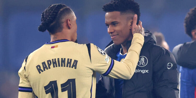 Fans spot ‘wholesome’ moment between Raphinha and Chelsea duo as Barca fans demand he becomes captain