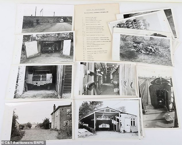 Some photos show getaway vehicles left in rundown barns at the farm, camping equipment and food left at the hideout and the Royal Mail bags the money had been in