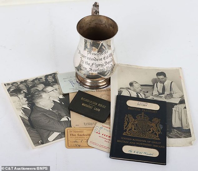 Ernest Millen's personal items including his Metropolitan Police warrant card and passport