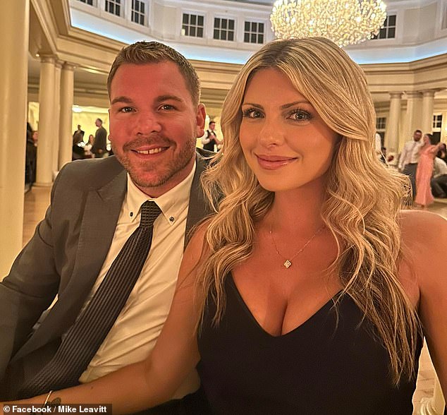 Little Michael Leavitt Junior has lived full-time with his father, Michael (pictured) and his wife, Kara (pictured)