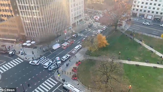 DC police and federal law enforcement swarmed the scene of the shooting just down the street from the White House
