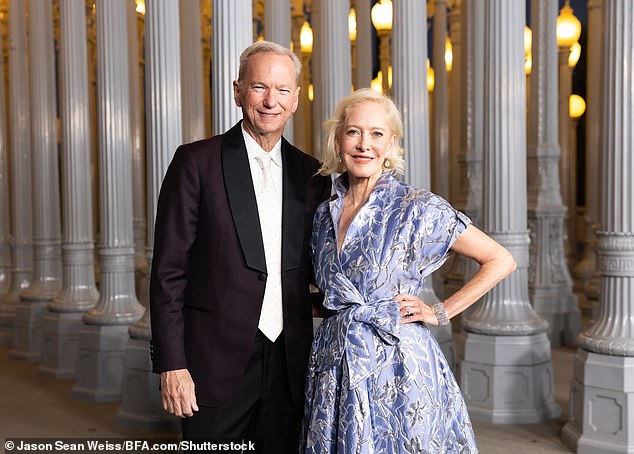 Schmidt has been married to his wife of 45 years, Wendy, (pictured this month) with whom he has an open relationship