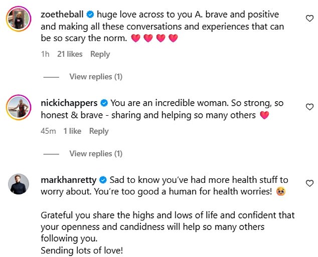 Fans rushed to the comments to send their best wishes to Adele as well as a number of famous faces including Zoe Ball and her former Dancing On Ice partner Mark Hanretty