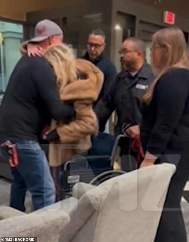 Reid clung to a man for support before the paramedics arrived. In an interview with TMZ on Monday she insisted she had consumed one glass of wine