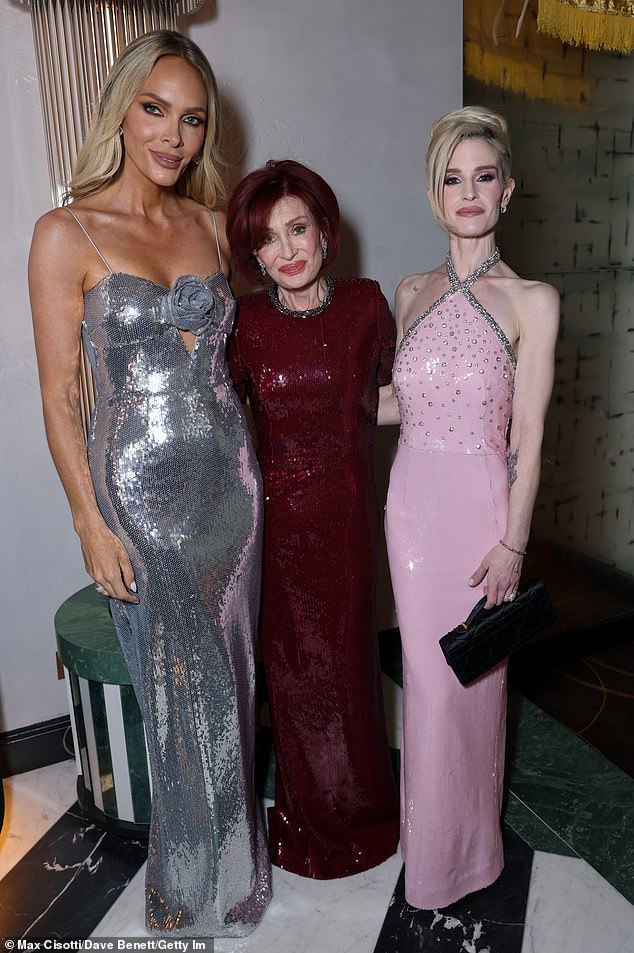 The TV star made a dazzling return to the spotlight as she was joined by her daughter Kelly at a glitzy London event, hosted by Rebecca Vallance (pictured)