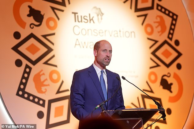 In a speech to guests the prince warned this generation must not stand by while 'wildlife and biodiversity disappears'