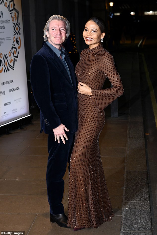 Ceawlin Thynn, 8th Marquess of Bath and his wife Emma Thynn, Marchioness of Bath, beamed as they arrived at The Savoy