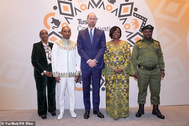 While Kumara Wakjira (second left) received the Prince William Award for Conservation in Africa for work in Ethiopia