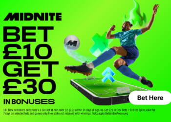 Get £30 in football free bets when you join Midnite