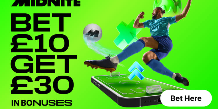 Get £30 in football free bets when you join Midnite
