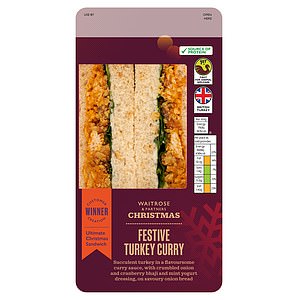 Data writer Cameron Roy rated the Waitrose Festive Turkey Curry sandwich (£4.50) a 4/5 and said it had a delicious twist