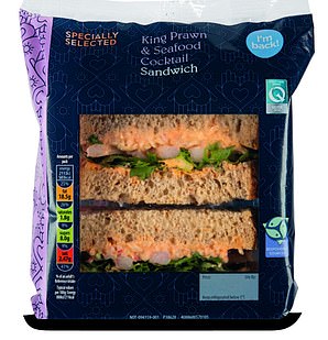 Senior Lifestyle Writer Eleanor Dye rated Aldi's King Prawn and Seafood Cocktail Sandwich (£2.75) a 4/5