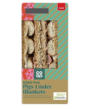 The Co-op Pigs Under Blankets Sandwich (3.50) was given a 4/5 by Senior Lifestyle Writer, Eleanor Dye