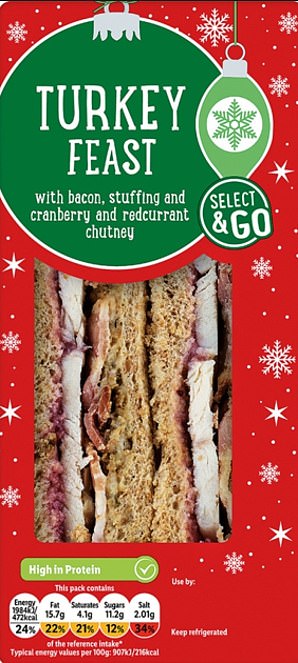 Data WriterCameron Roy rated the Lidl Turkey Feast Sandwich (£2.19) a 4/5 and said it was a 'meat-lover's paradise'