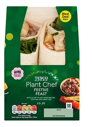 Senior Lifestyle Writer Alanah Khosla rated the Tesco Plant Chef Festive Feast Wrap (£3.25) a 3/5