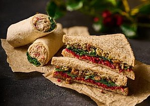 Lifestyle Writer Alice Wade rated the £3.30 Co-op Festive Onion Bhaji Sandwich (pictured right) a 3/5