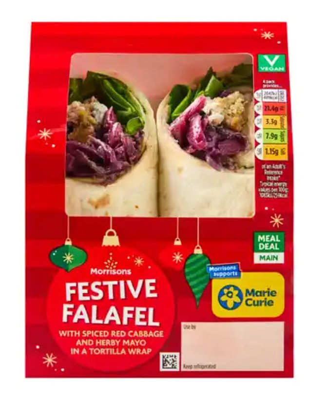 Reporter Taryn Kaur Pedler rated the Morrisons Christmas Vegan Festive Falafel Wrap (£3.25)  a 2/5