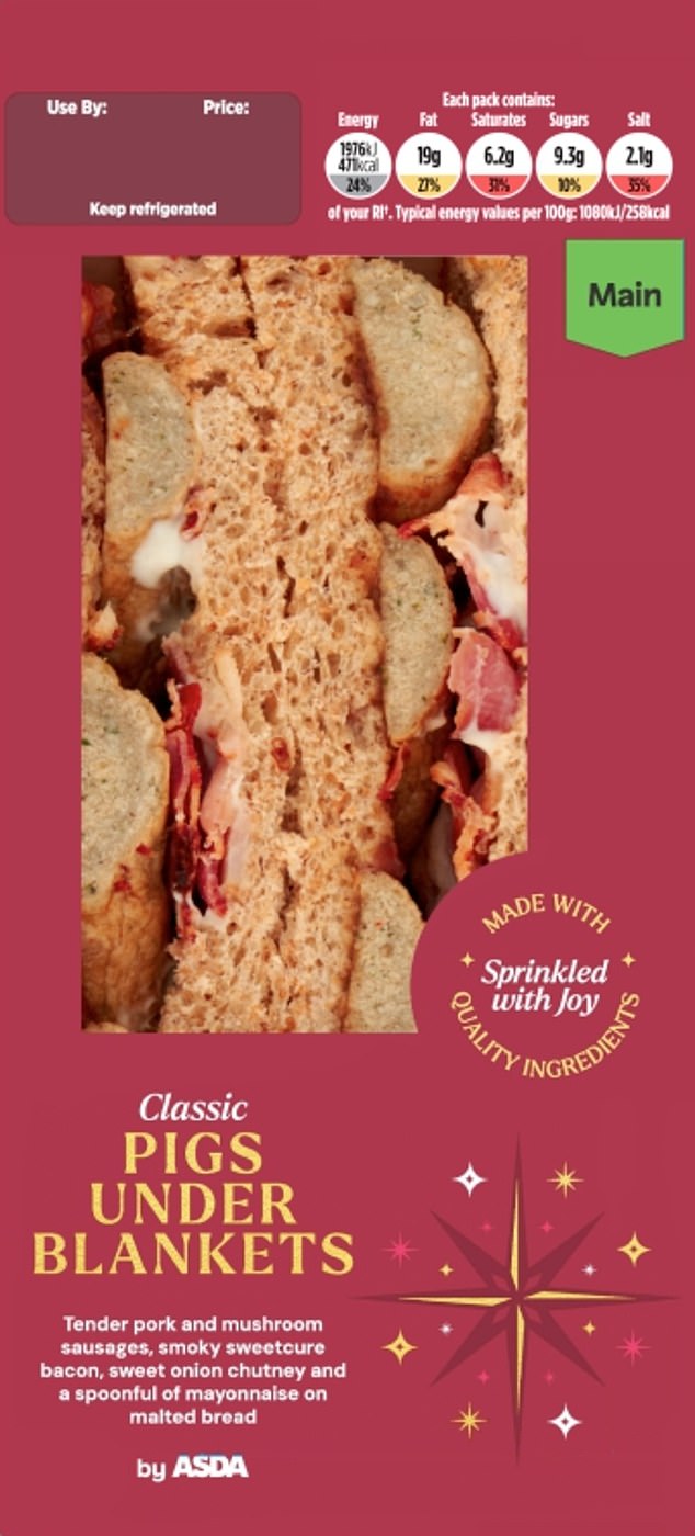 Lifestyle Writer Gina Kalsi said she had high hopes for the Asda Pigs Under Blankets Sandwich (£2.86), but they did not meet her expectations