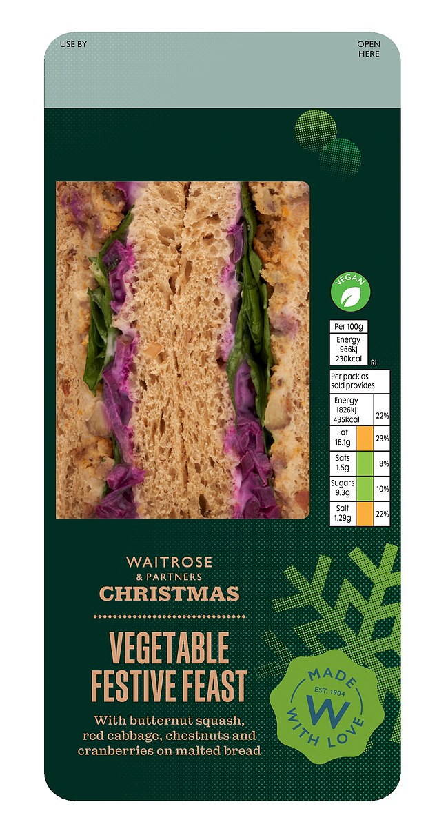 Lifestyle Writer Alice Wade rated the Waitrose Vegetable Feast Sandwich (£3.75) a 1/5