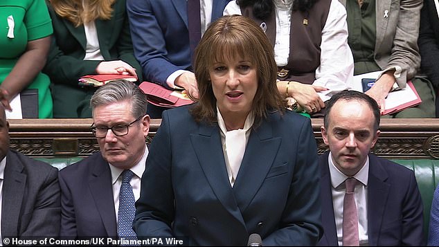 Ms Reeves is seen in the Commons as she unveiled a series of smaller money grabbing tax increases in a desperate bid to balance the books