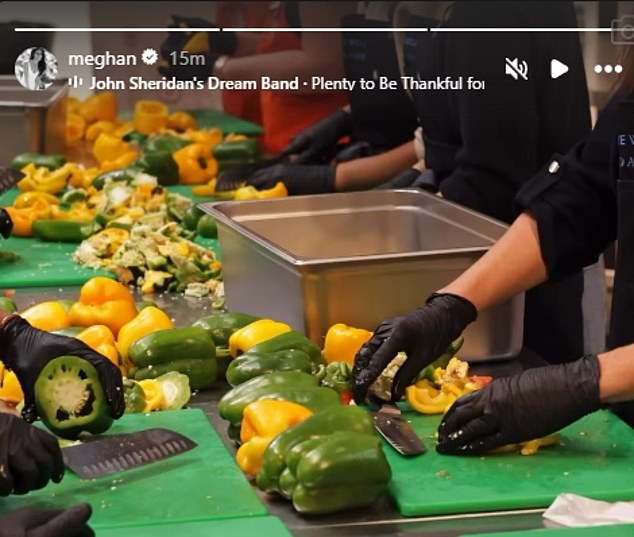 Meghan captioned the post 'Show up. Do Good' -  the motto of the Sussexes Archewell Foundation