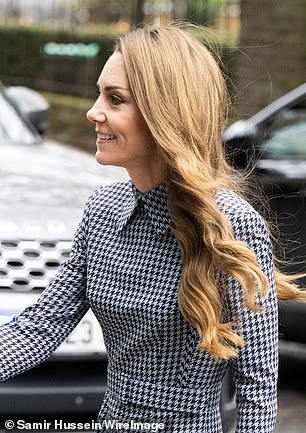 She appeared in good spirits despite the capital's cool temperatures