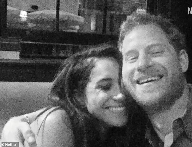 Harry and Meghan are pictured together on their second date, as shown in their 2022 Netflix docuseries