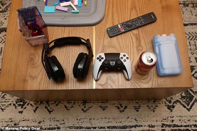 The headphones and controller Scholtes used to operate his PlayStation