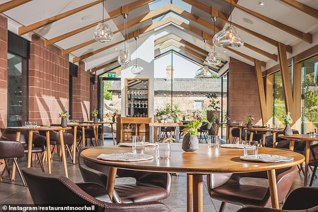 Nestled within five acres of gardens growing produce such as beetroots and turnips, Moor Hall is located in Aughton, West Lancashire