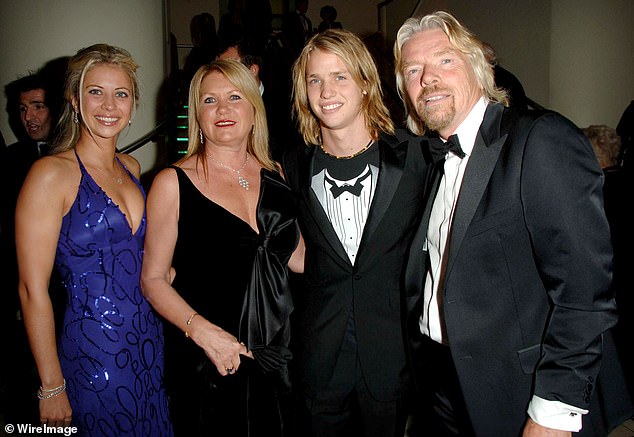 Lady Joan Branson and Sir Richard Branson pictured with their children, Holly and Sam