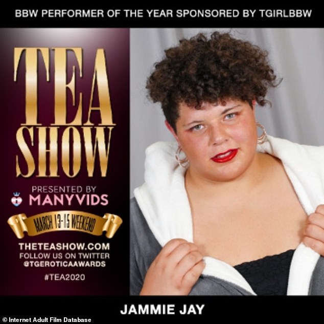 The IAFD (internet adult film database) website shows that Jammie Jay was nominated for an award in the 'Trans Erotica Awards Show' in both 2020 and 2022