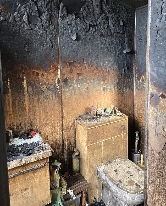 Fortunately, the pair were not inside at the time but they lost all their possessions as the lodges were reduced to charcoal, charred furniture and ashes