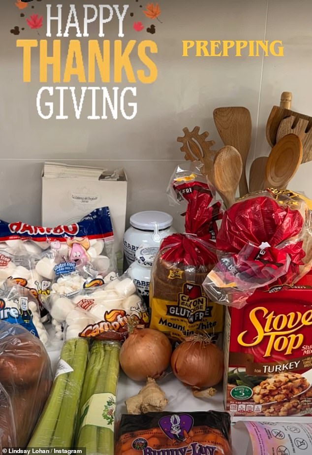 Despite having lived in Dubai since 2014, Lindsay Lohan kept the American holiday tradition alive and kicked off the date with an Insta Stories photo of her meal prep