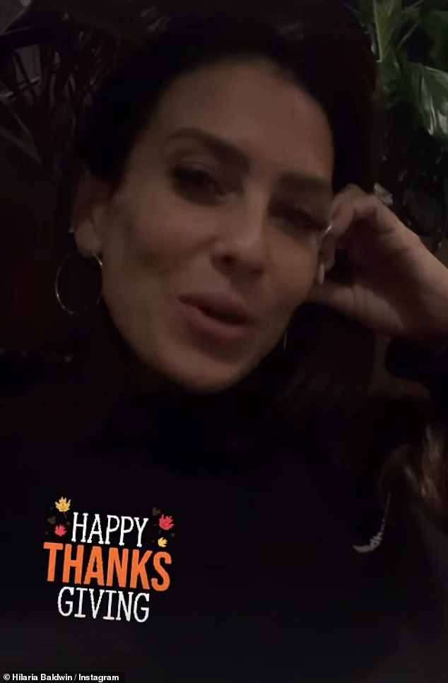 Alec Baldwin's wife Hilaria Baldwin, having just taped the finale of Dancing with the Stars, dashed home to New York in time for Thanksgiving