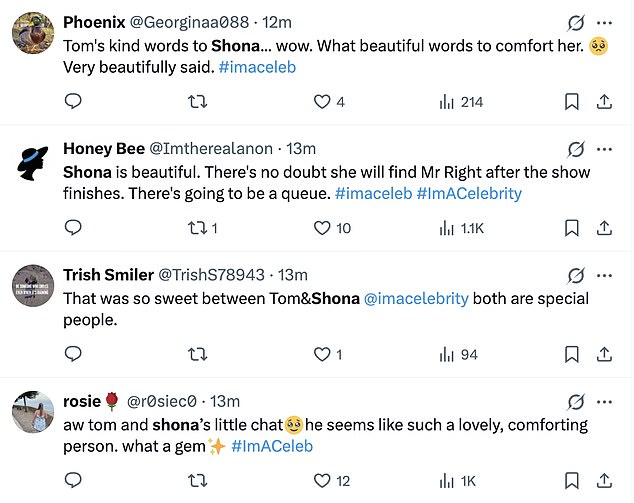 Fans wrote on X: 'Bless Shona McGarty's cotton socks. Breaking up with a fiancé is hard'