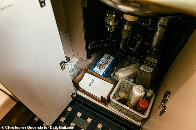 Epstein kept his plane well stocked.  Mundane items such as toilet paper, water bottles and instant coffee were other reminders of the corroded and virtually worthless jet's former life