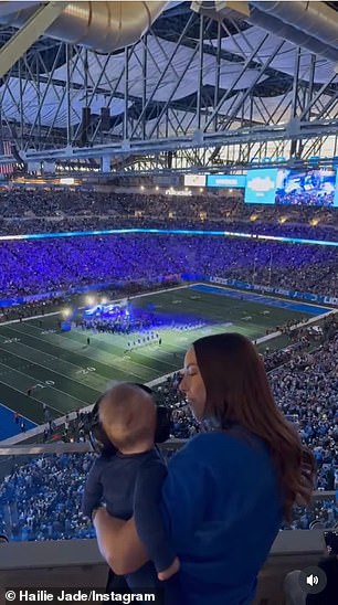 The baby was wearing noise-cancelling headphones to protect his precious hearing