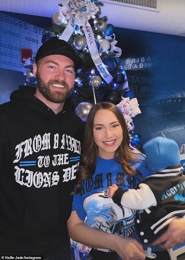 The 29-year-old nepo baby welcomed Eminem's first grandchild with her husband, Scout director of sales Evan McClintock (L), whom she originally began dating in 2016