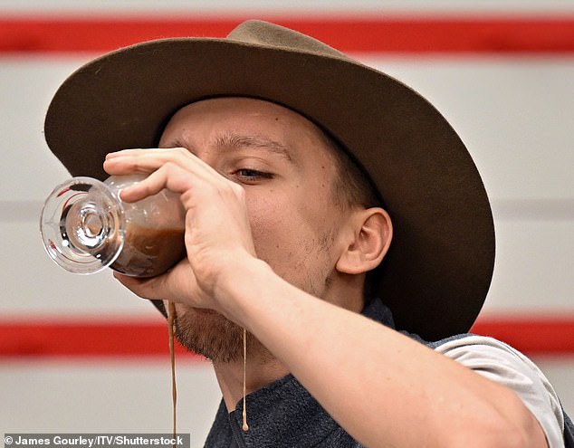 And it turns out quite a lot as Vogue Williams threw up her blended drink of fish eyes and fermented fish, while Aitch (pictured) and AngryGinge were disqualified